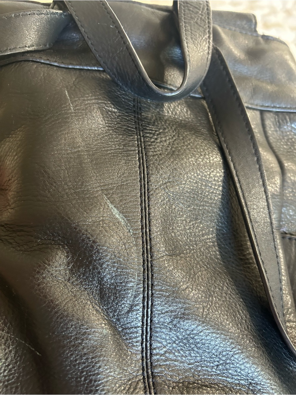 Kooba Black Pebble Leather Medium Sized Backpack with Gold Hardware - Picture 5 of 8